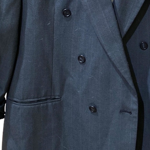 Vintage Kuppenheimer Oversize Boyfriend Double Breasted Blue Stripe Blazer - Picture 4 of 16